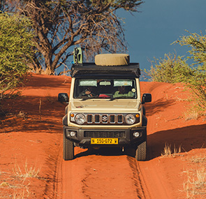 Suzuki Jimny, rental car, Kalahari, Namibia